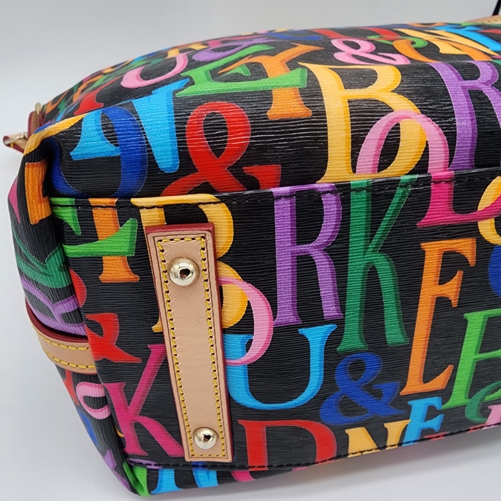 Dooney & Bourke Retro Grafica Vanessa Florentine Vacchetta Leather Tote Shoulder - Picture 9 of 16